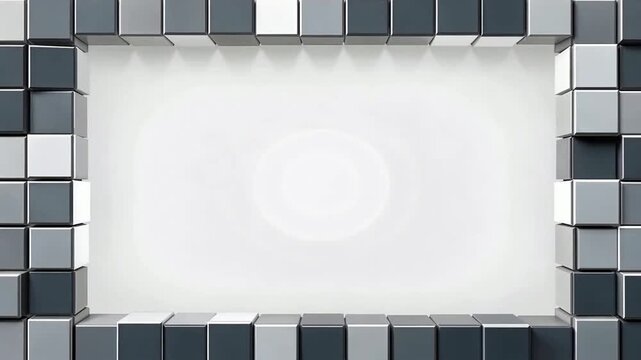 Abstract tiled frame border with empty center for video overlay.