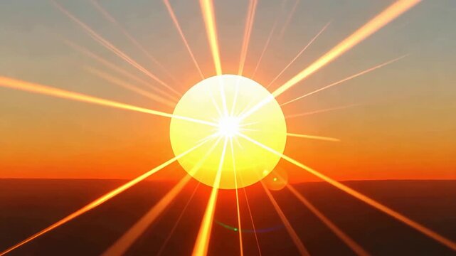 Sunset Sunburst Rays At Dusk Video.