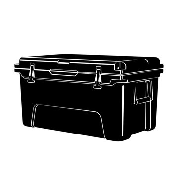 Silhouette of a Bear Proof Cooler Box, Heavy Duty Ice Chest for Camping and Wilderness Survival