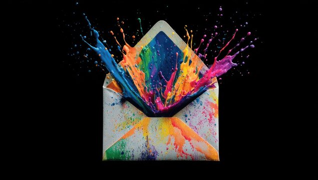 Explosion of Colors from an Open Envelope.