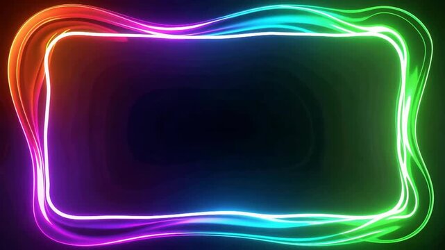 Vibrant Neon Frame Animation with Glowing Border.