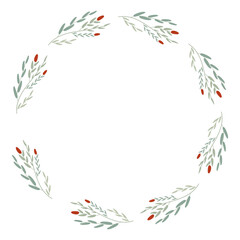 Obraz premium Simple wreath of cute pastel color plants