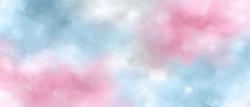 Sky filled with pastel blue and pink clouds creates a soft background for various designs and text to complement ideas and messages effortlessly