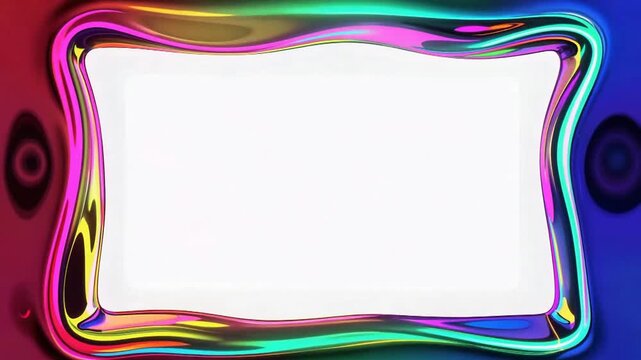 Vibrant Neon Frame Colorful Abstract Background Video.
