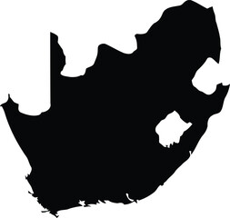 Silhouette map of the southern tip of africa depicting south africa and surrounding regions Vector © Mst