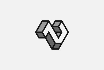 3D Letter V Logo, Modern Letter V 3d style logo design, vector illustration