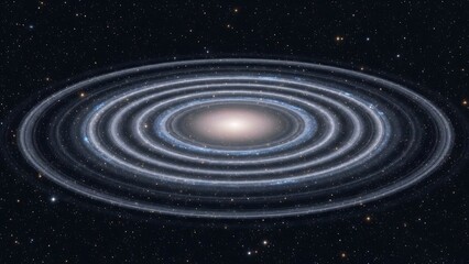 Obraz premium Majestic Concentric Ring Galaxy with Bright Core in Deep Starry Space