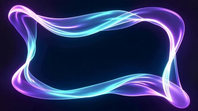 Neon Frame Waves Abstract Background Loop Video.