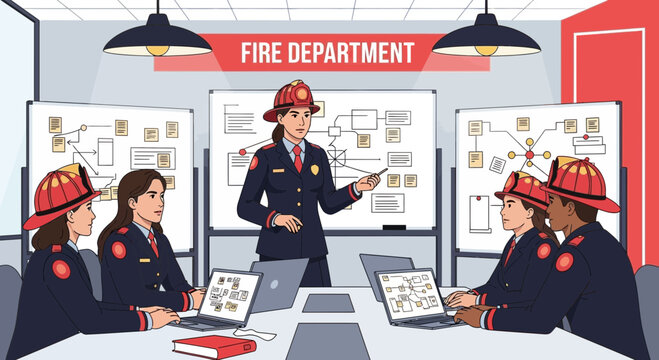 Fire Department Team Meeting Training Session.