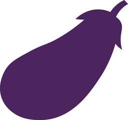 Fresh Purple Eggplant Isolated on White Background