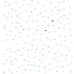 Color butterflies confetti pattern on transparent background 