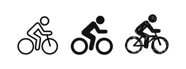 Fototapeta premium Cyclist Icon Set - Bicycle Riding and Sport