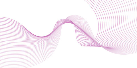 Background with abstract vector pink colored sound wave lines.
