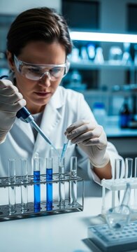 Scientist conducting precise research in laboratory setting