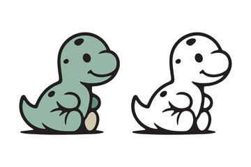 Obraz premium Cute baby dinosaur character mascot vector illustration