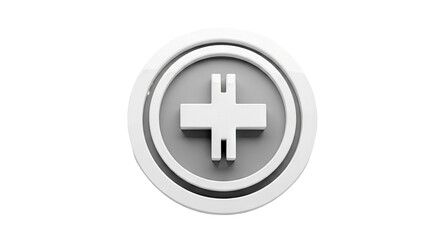 Obraz premium 3D Rendered White Plus Symbol in Circle