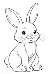 Obraz premium A cute bunny smiling coloring page.