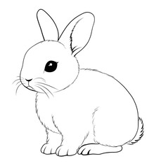 Obraz premium A cute bunny coloring page.