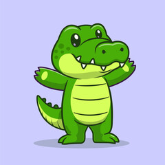 Obraz premium Cute Crocodile Standing Cartoon 