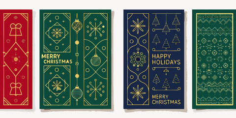 Four festive book spines display holiday greetings and decorative elements © Ripan
