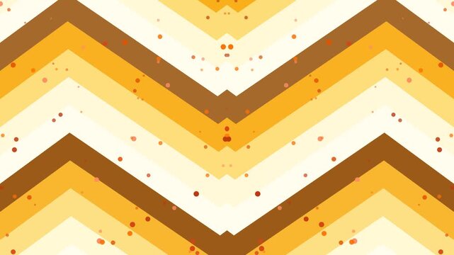 Warm abstract zigzag chevron pattern in orange amber brown with paint speckles
