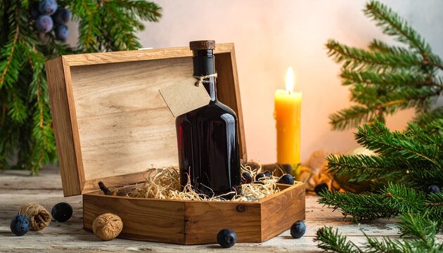 Schlehenlik&ouml;r &ndash; Weihnachtsedition mit Tannengr&uuml;n