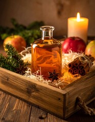 Apfellik&ouml;r mit Zimt & Kerzenschein