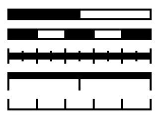 Black Map scale bars vector set