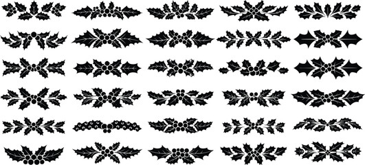 Black holly berry designs for Christmas decoration and greeting cards © Mofajjol