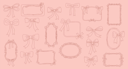 Fototapeta premium Hand drawn doodle frame background with simple line art and creative outline style