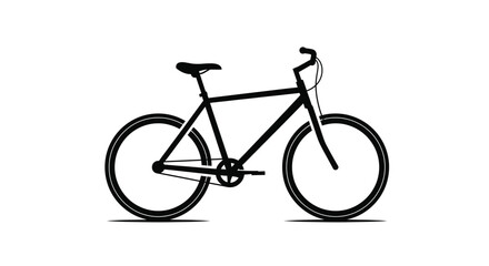 Obraz premium Black bicycle illustration with detailed components a striking silhouette high quality