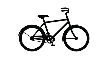 Fototapeta premium Black silhouette of a classic bicycle with curved handlebars silhouette