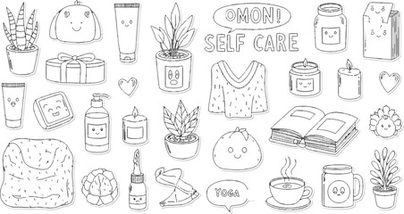 set of hand drawn illustrations of different kinds of objects doodle 