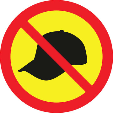 no hat allowed sign with red circle and line  prohibition symbol
