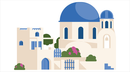 Traditional greek architecture style building Vector © MD ABDUL MOMIN