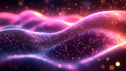 Smooth flowing data waves with digital motion lines.