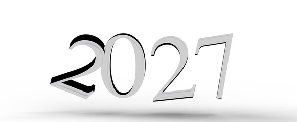 3D render of the year 2027 in a clean, modern design. Perfect for new year greetings, announcements, and future-oriented © vegefox.com