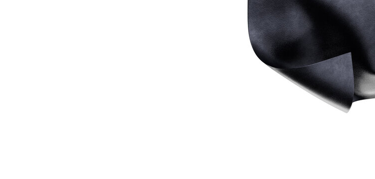 Abstract image of a black mesh fabric detail isolated against a white background. Perfect for textile and fashion relate