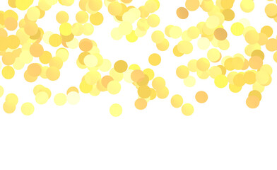 Festive background with yellow confetti on white backdrop. Perfect for party, celebration, happy moments, and design pro
