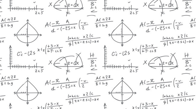 Hand drawn mathematical equations and graphs on white background mathematics formula 1