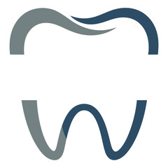 Minimalist dental logo with tooth icons in modern flat design