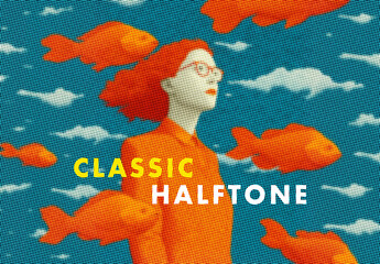 Halftone Photo Effect Mockup