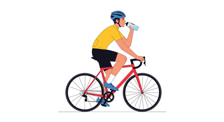 Fototapeta premium Cyclist in race in vector with white background