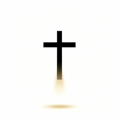Christian Cross with Golden Divine Light Easter Symbol