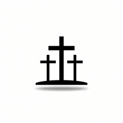 Three Crosses on Calvary Hill Easter Friday Silhouette