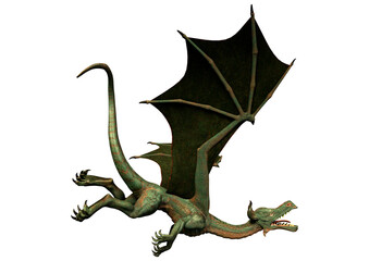 Fototapeta premium 3D Rendering Fairy Tale Dragon on White