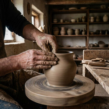 도자기 빗는 남자