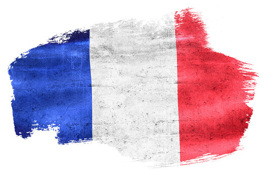 France flag painted brushstroke with transparent background