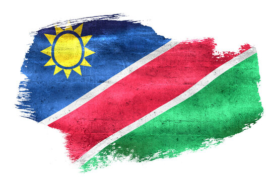 Namibia flag painted grunge brush stroke transparent background