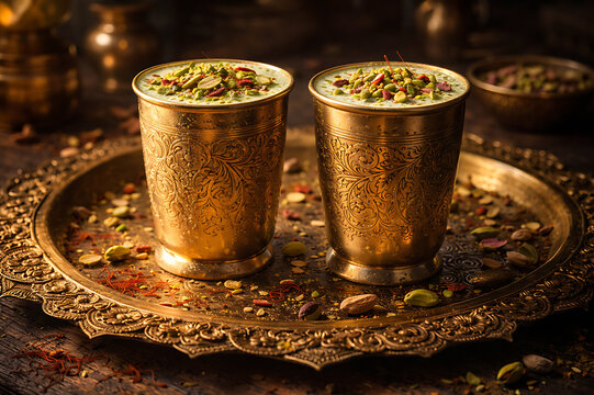 Traditional Bhang Thandai Lassi For Holi Rangpanchami Dhulivandan Festive Celebration